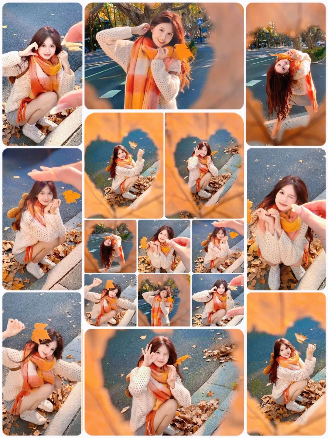 落叶创意拍照姿势，8个技巧，有趣创意、好看充满氛围感